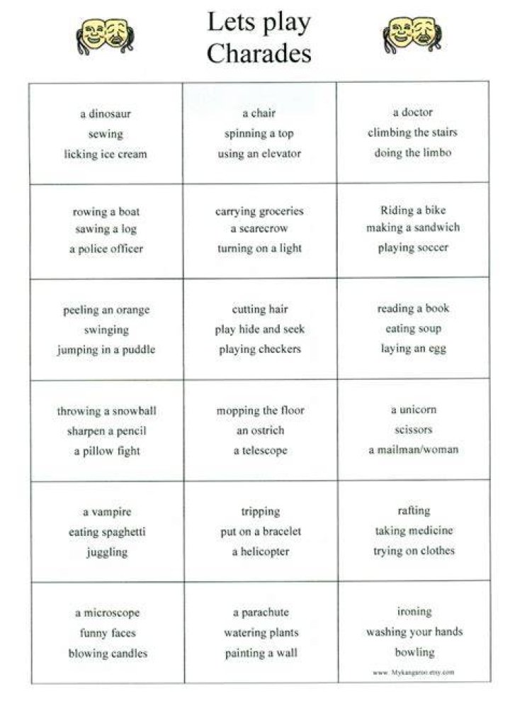 25+ Charades Ideas for a Fun Game Night
