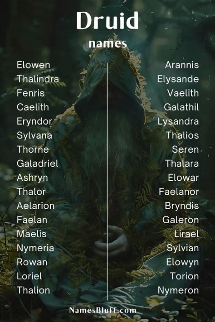 90 druid names you can use for your ingame character with meanings