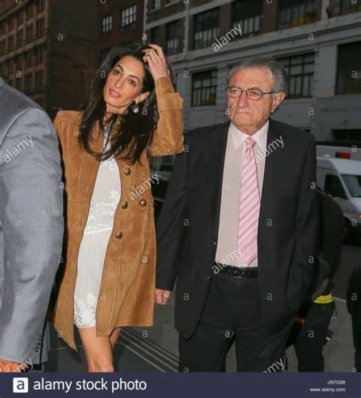 Amal Clooney and her father Ramzi Alamuddin seen arriving at the Public