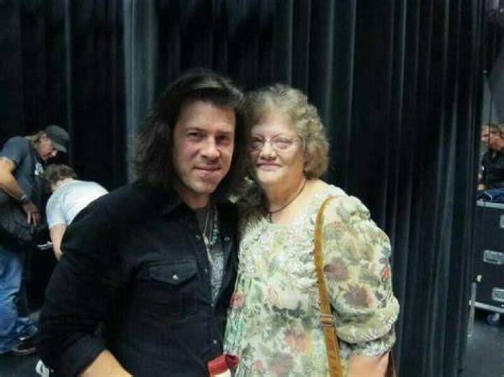 Christian Kane and his mother after one of his concertsDont know who