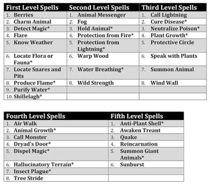 Dnd Druid Spells