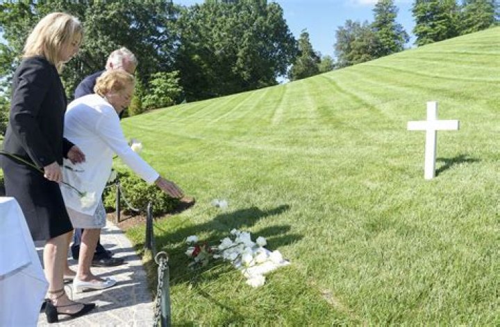 Ethel Kennedy Lays Rose on Husband RFK's Grave for 50th Anniversary of