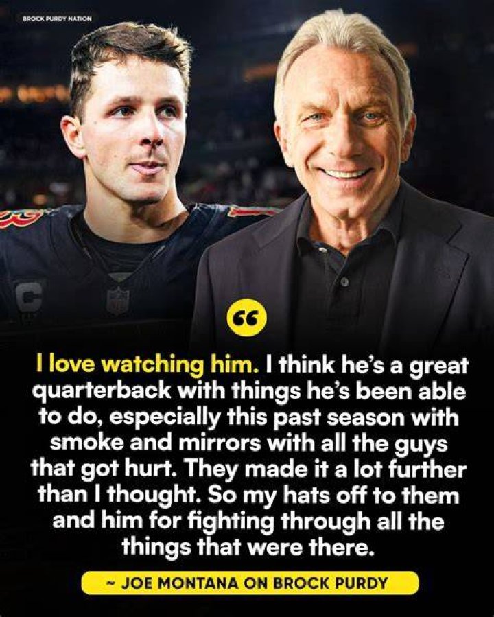 Joe Montana gives his expectations for Brock Purdy