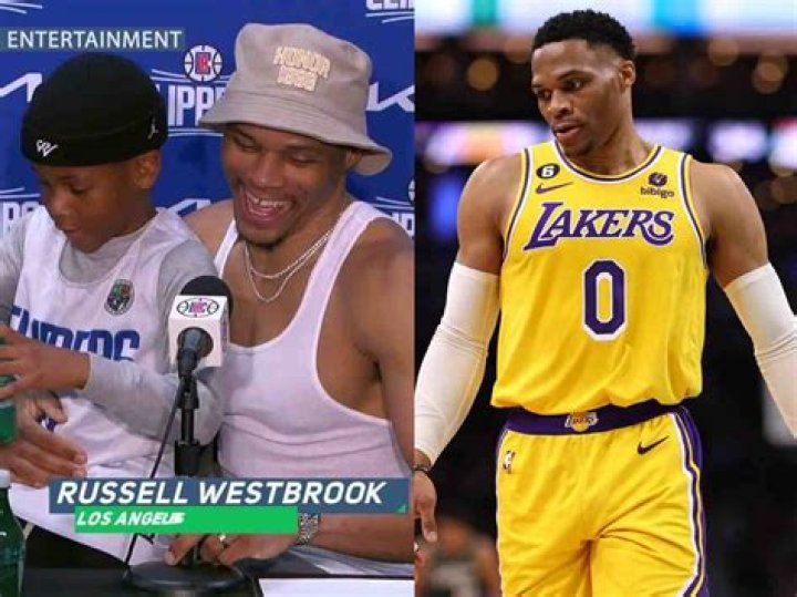 Russell Westbrook Brings Son To Podium, Talks Joining James Harden