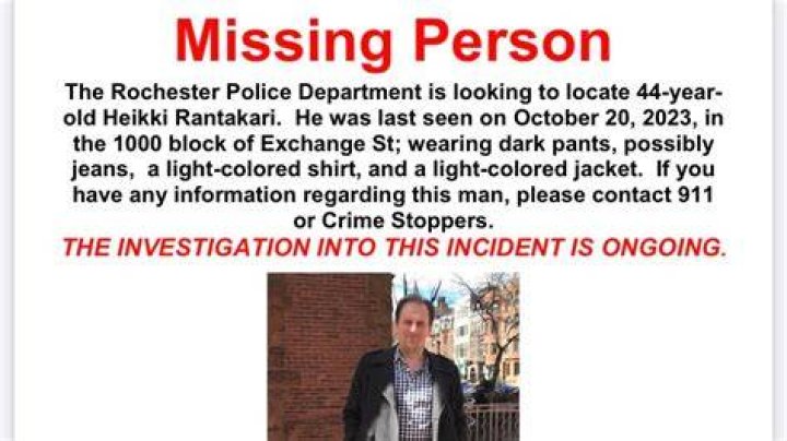 Search continues for missing UR professor. Who is Heikki Rantakari?