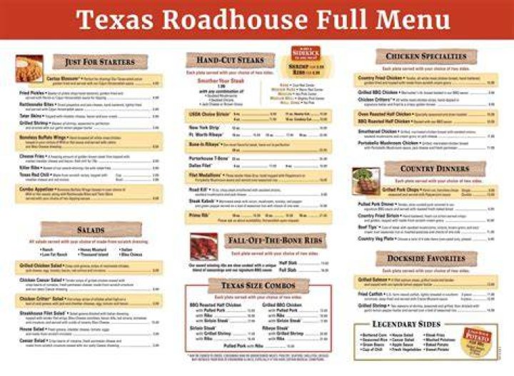 Texas Roadhouse Menu With Prices 2024 Patsy Gennifer