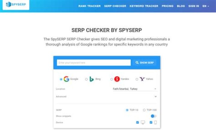 Top SERP Ranking Tracker SpySERP Features And Benefits