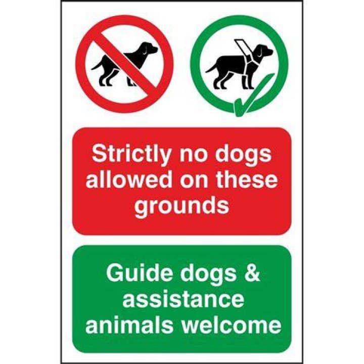 Where are guide dogs not allowed?